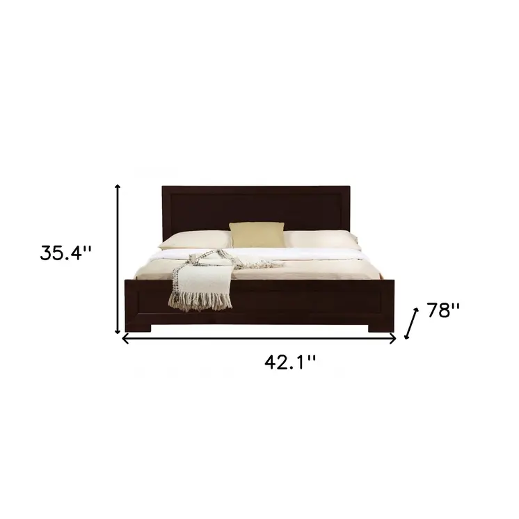 Espresso Wood Twin Platform Bed
