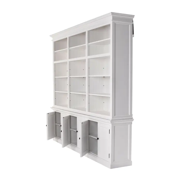 71" White Solid Wood Frame Dining Hutch With Multiple Shelves And Three Drawers