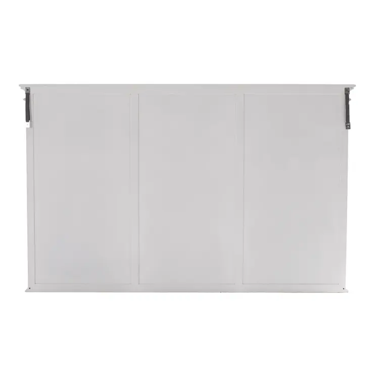 71" White Solid Wood Frame Dining Hutch With Multiple Shelves And Three Drawers