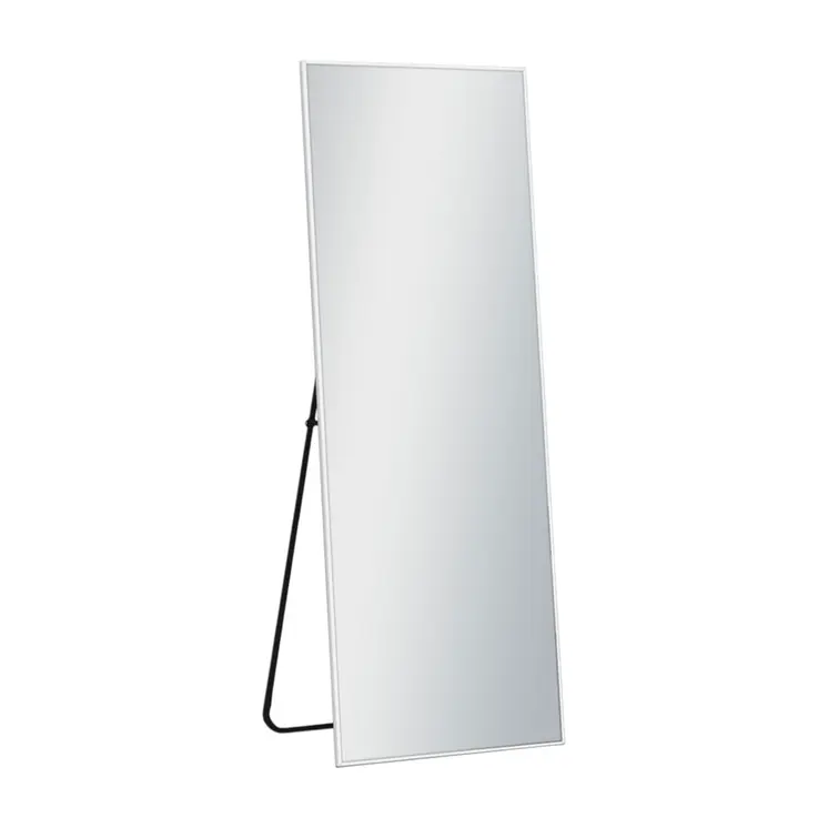 64" Silver Metal Freestanding and Wall Mount Accent Mirror