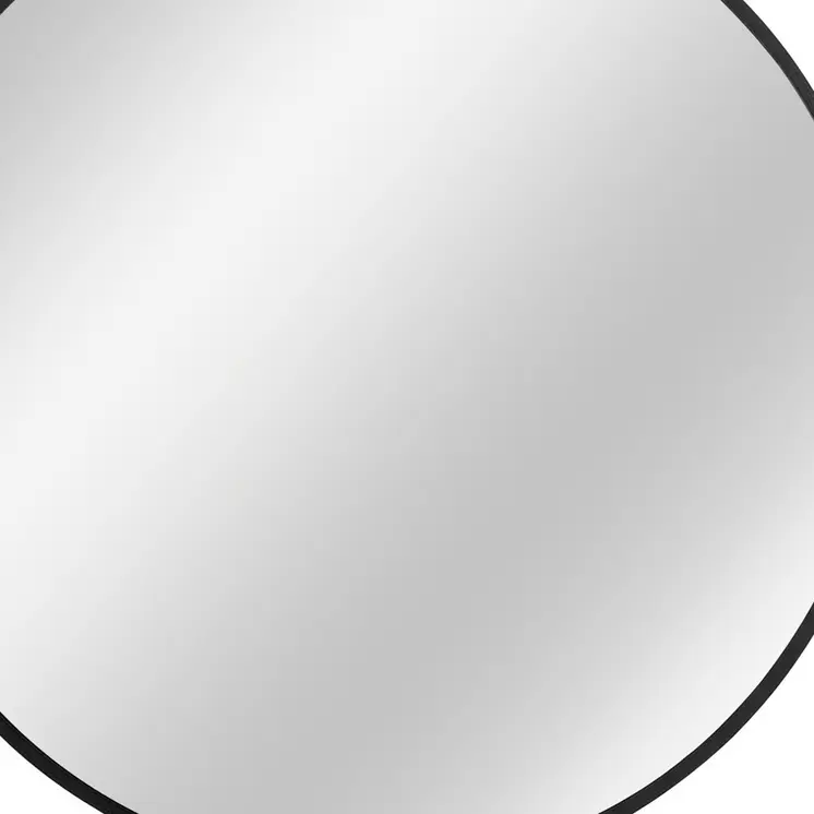 32" Black Round Metal Framed Accent Mirror
