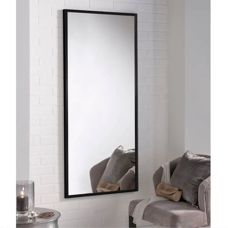 Black Framed Wall Mirror with Stand