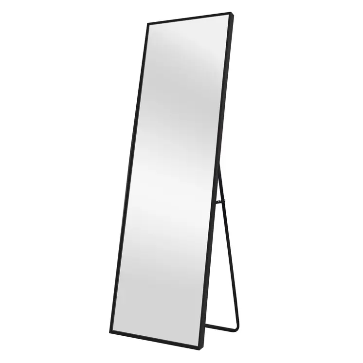 Black Framed Wall Mirror with Stand