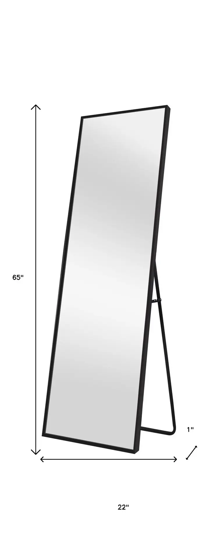 Black Framed Wall Mirror with Stand