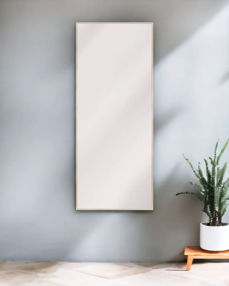 65" Natural Faux Wood Framed Standing Mirror