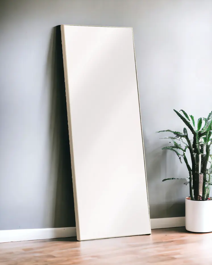 65" Natural Faux Wood Framed Standing Mirror