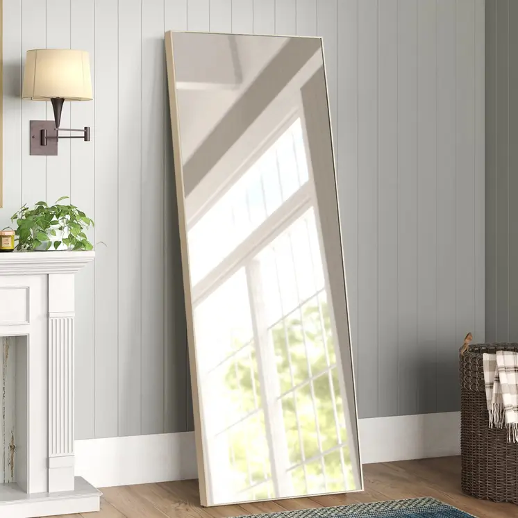 65" Natural Faux Wood Framed Standing Mirror