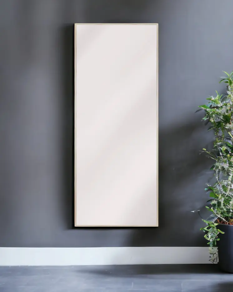 65" Natural Faux Wood Framed Standing Mirror