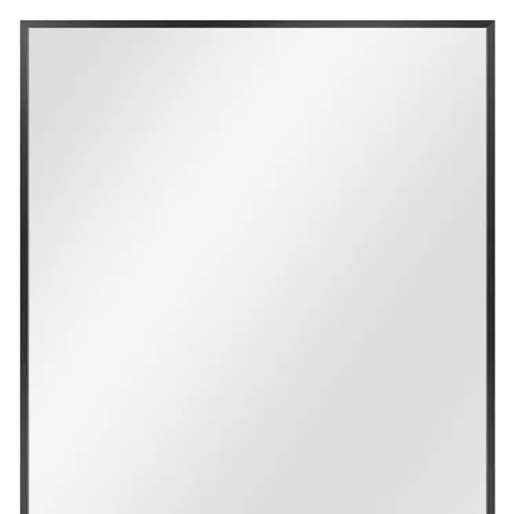 36" Black Metal Framed Accent Mirror