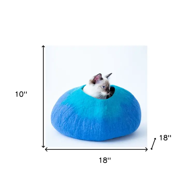 Blue and Turq Cat Cave Bed