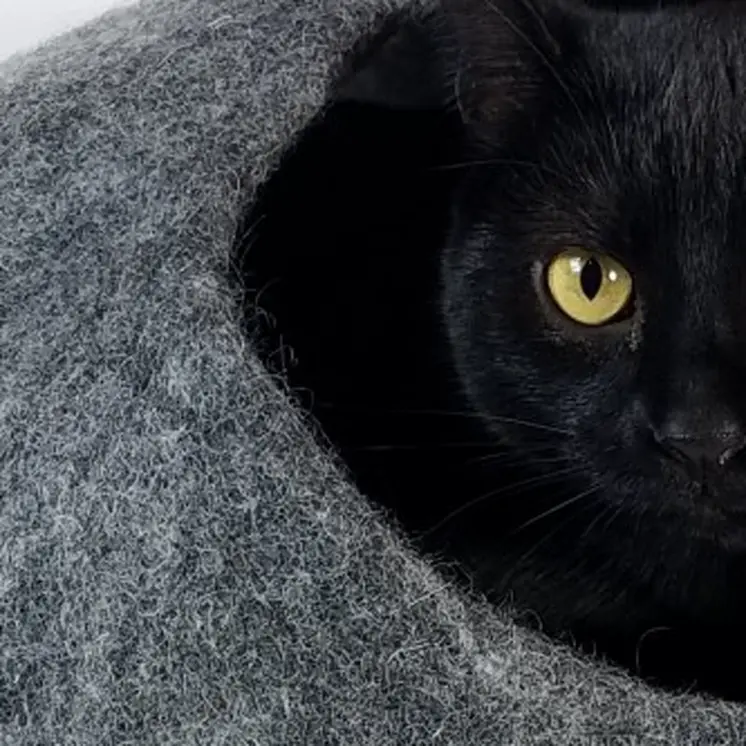 Shades of Gray Cat Cave Bed