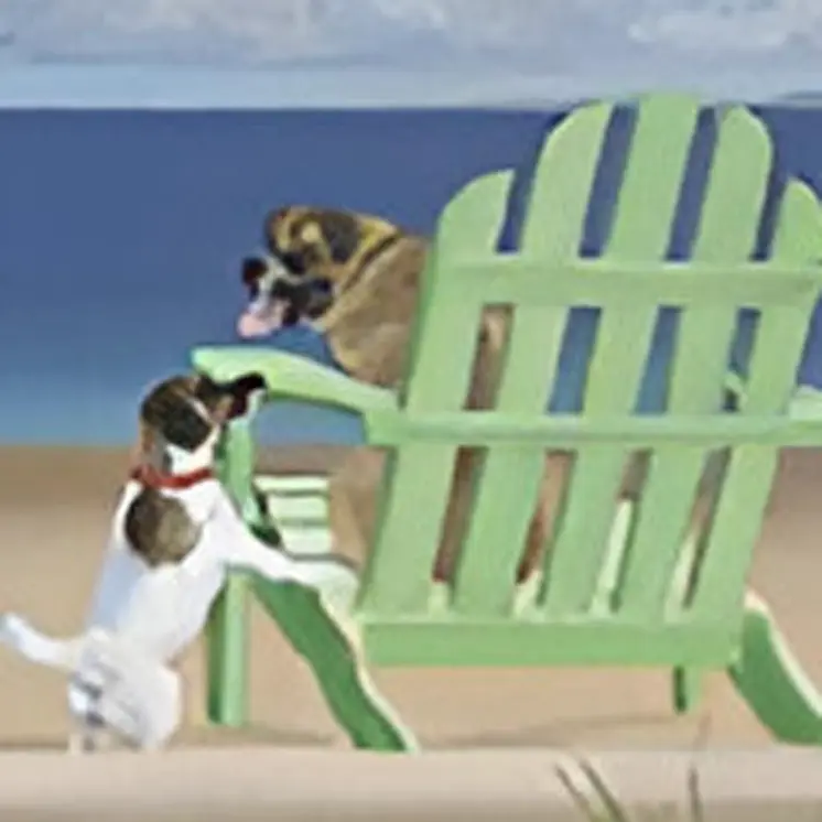 Dogs At The Beach Unframed Print Wall Art