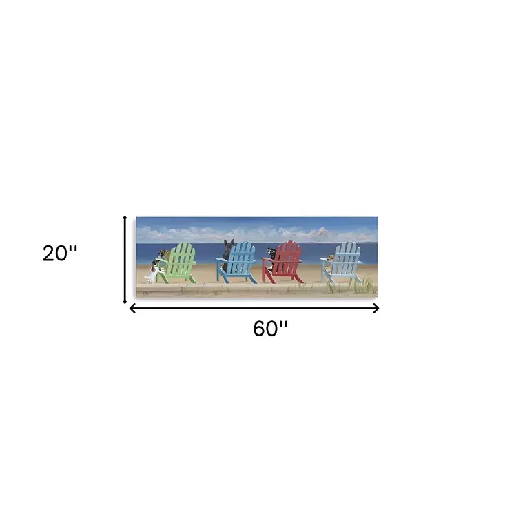 Dogs at the Beach Unframed Wall Art