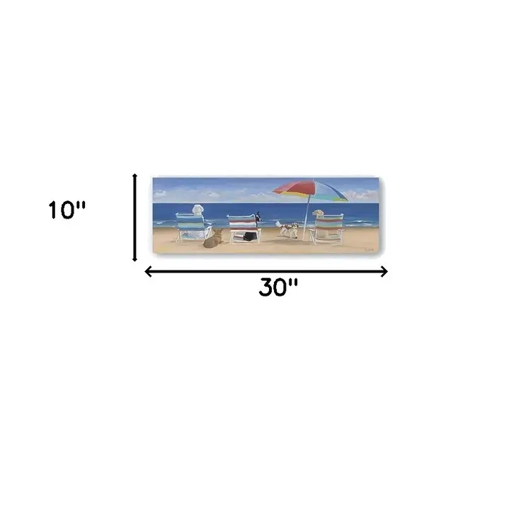 Dogs Perfect Beach Day Unframed Canvas Wall Art