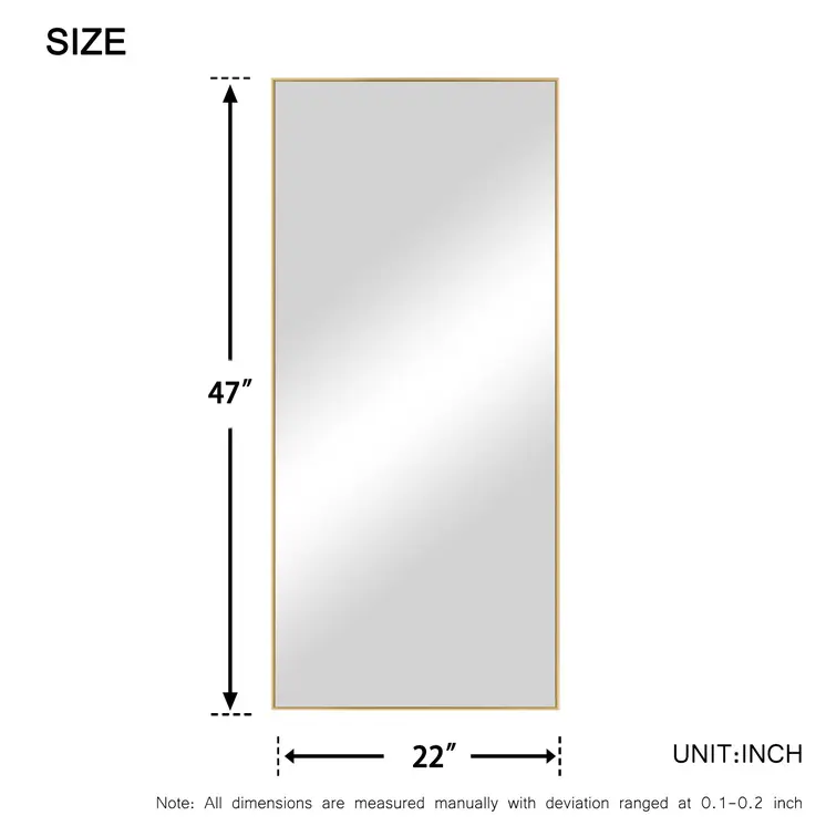 47" Gold Metal Accent Mirror