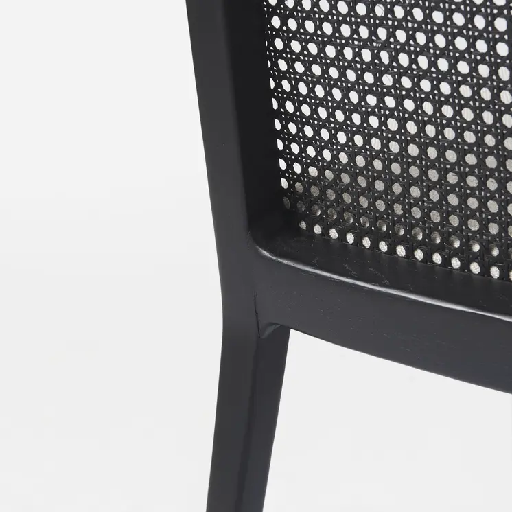Set of Two Black Upholstered Fabric Cross Back Dining Side Chairs