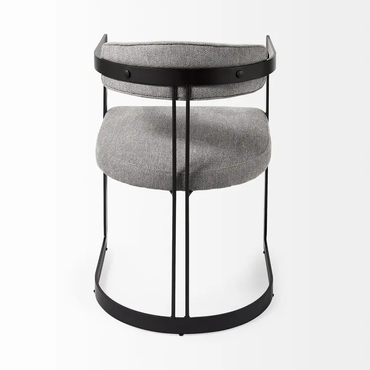 Gray And Black Upholstered Dining Arm Chair