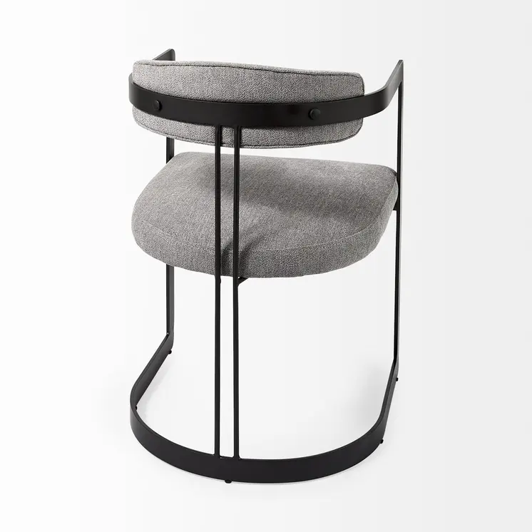 Gray And Black Upholstered Dining Arm Chair