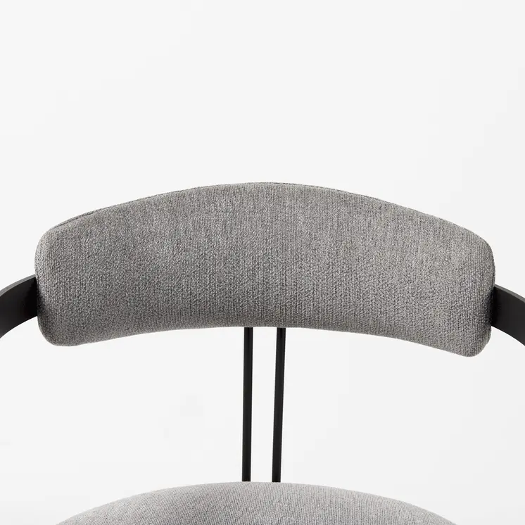 Gray And Black Upholstered Dining Arm Chair