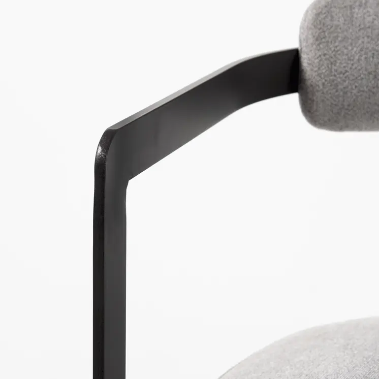 Gray And Black Upholstered Dining Arm Chair