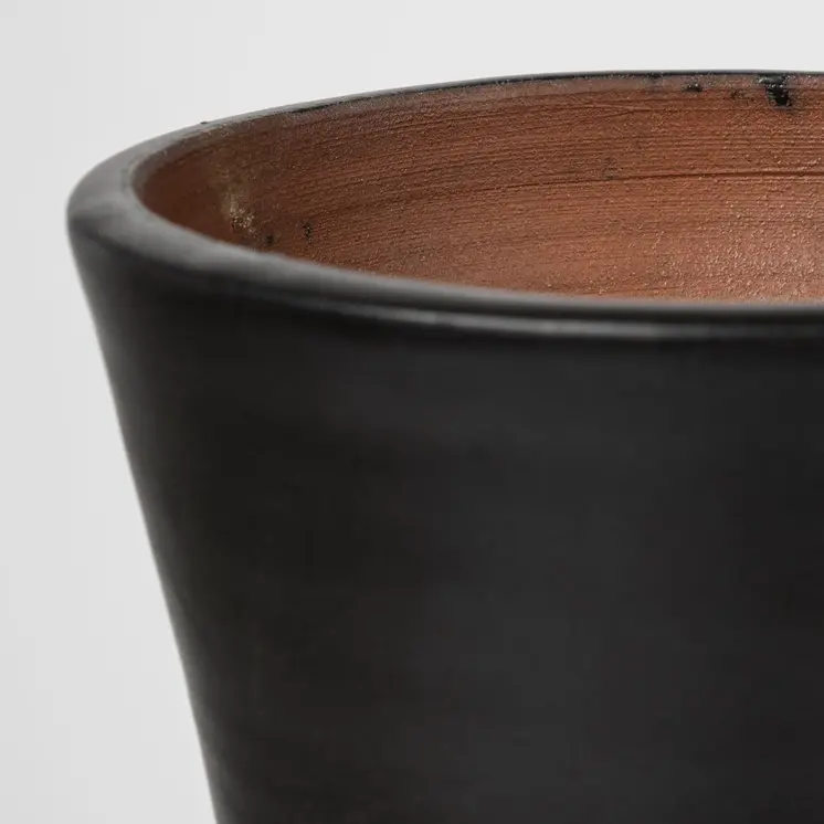 17" Black And White Abstract Cylinder Ceramic Table Vase
