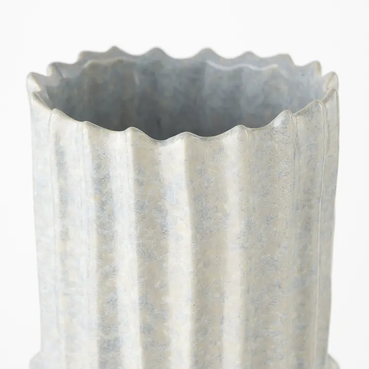 23" Gray Abstract Cylinder Ceramic Table Vase