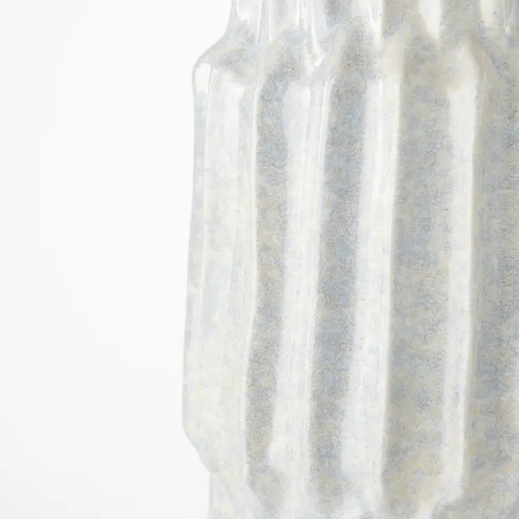 23" Gray Abstract Cylinder Ceramic Table Vase