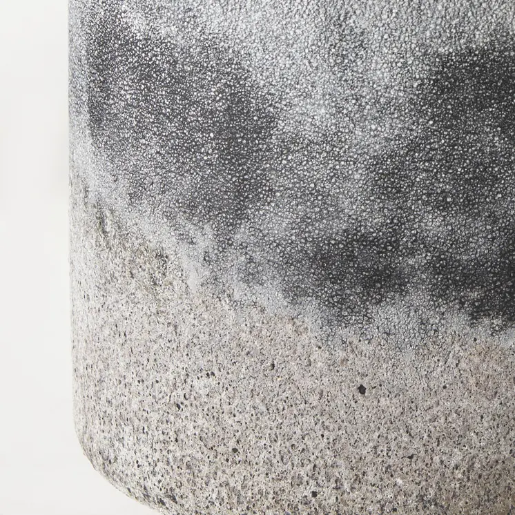 6" Brown And Black Abstract Cylinder Ceramic Table Vase