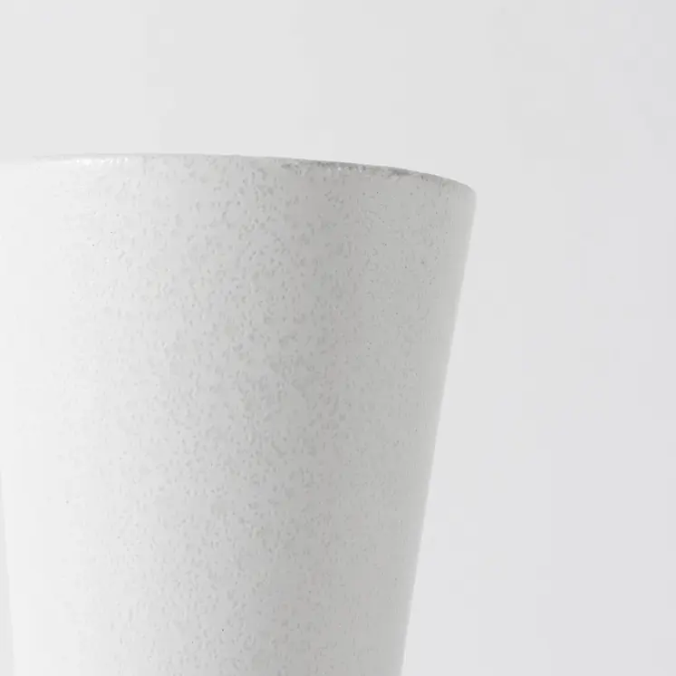 9" White Abstract Cylinder Ceramic Table Vase