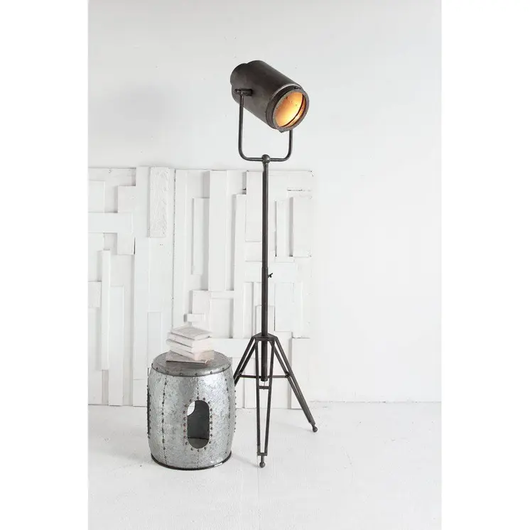 61" Gold LED Floor Lamp With Gold Metal Shade