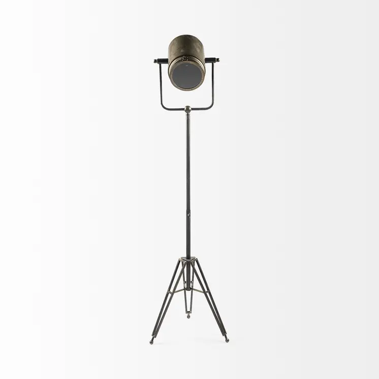 61" Gold LED Floor Lamp With Gold Metal Shade