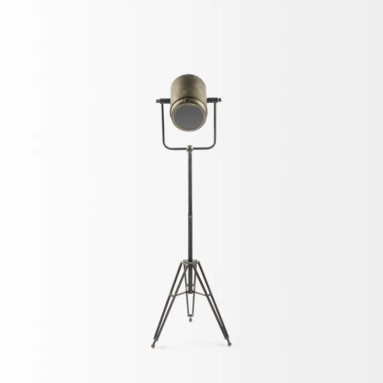 61" Gold LED Floor Lamp With Gold Metal Shade