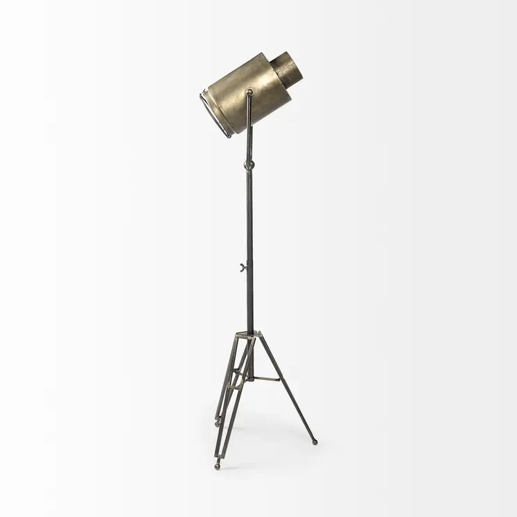 61" Gold LED Floor Lamp With Gold Metal Shade