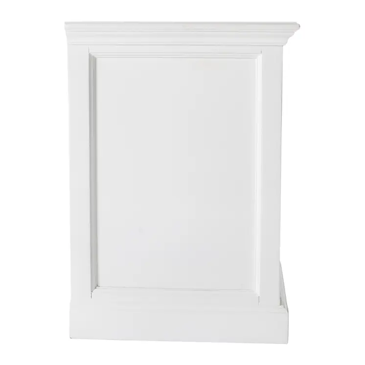24" White Solid Wood Distressed One Drawer Nightstand
