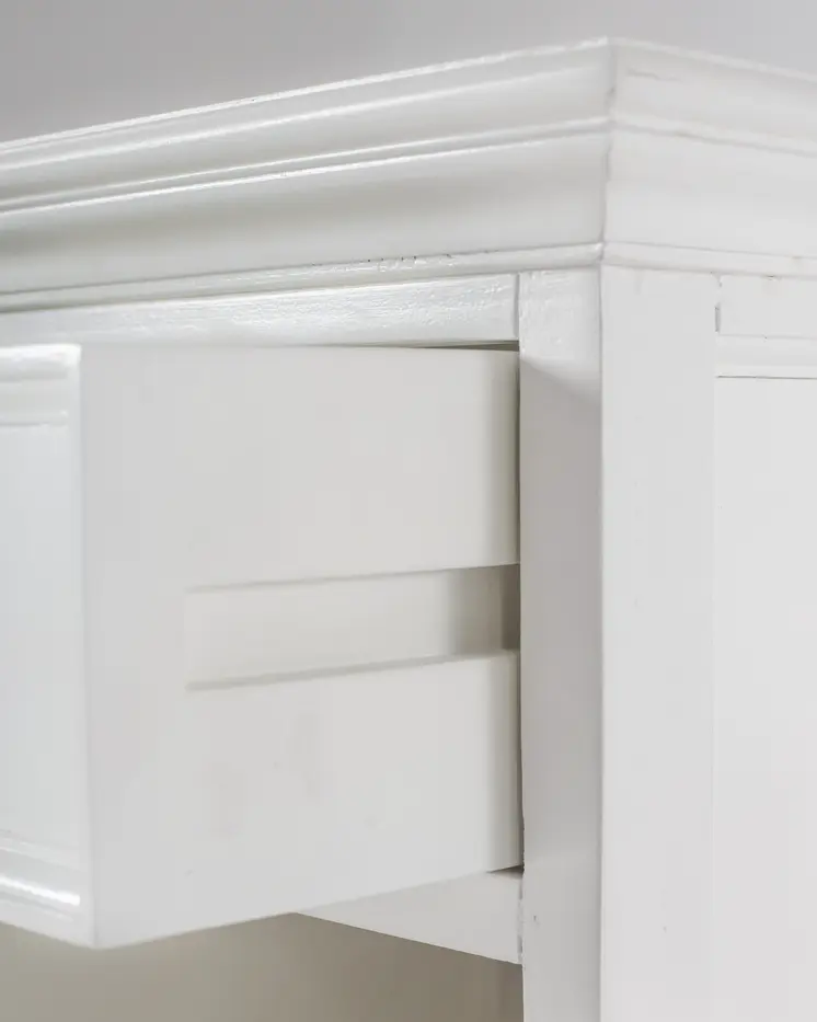 24" White Solid Wood Distressed One Drawer Nightstand
