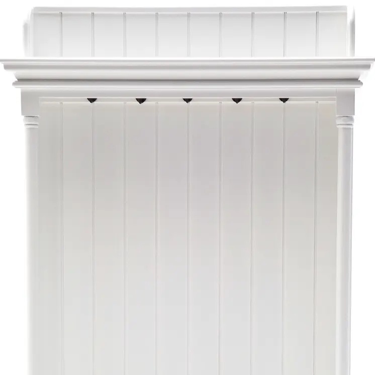 Classic White Hall Tree Coat Rack with Drawers