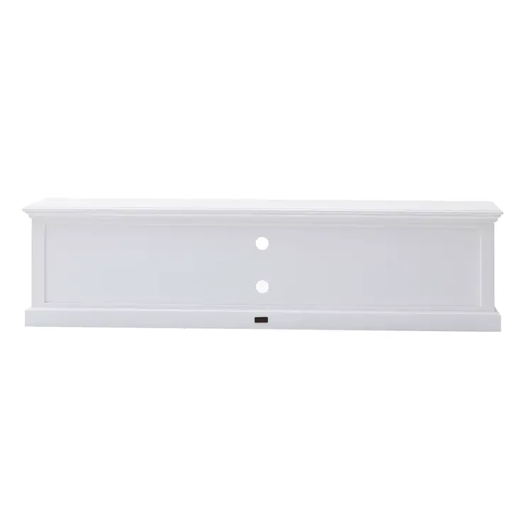 71" White Solid Wood Enclosed and Open Storage TV Stand