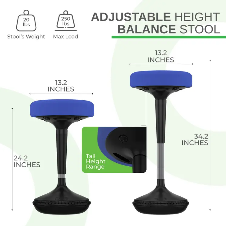 Blue Tall Swivel Active Balance Chair