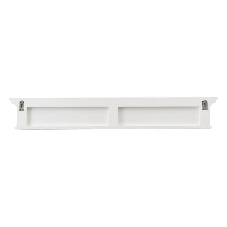 Classic White Wood Wide Eight Hook Coat Rack