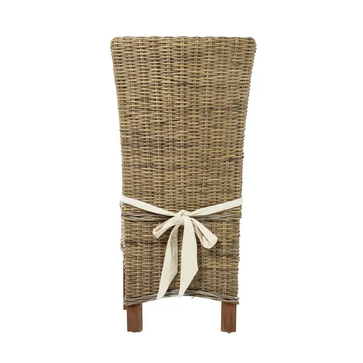 Set of Two Cream and Natural Dining Parsons Chairs