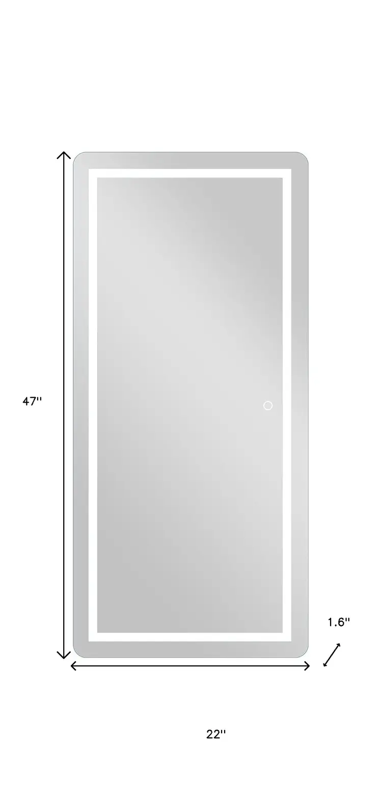 Petite LED Strip Rounded Rectangle Wall Mirror
