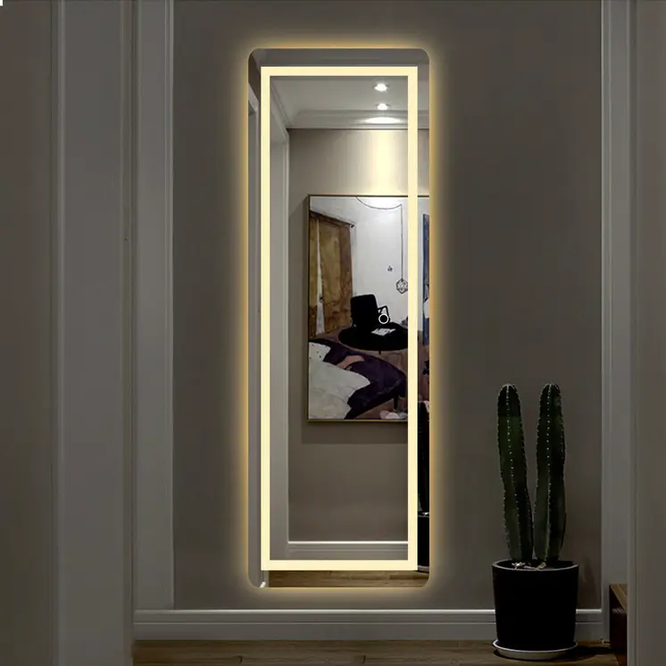 LED Strip Rounded Rectangle Wall Mirror