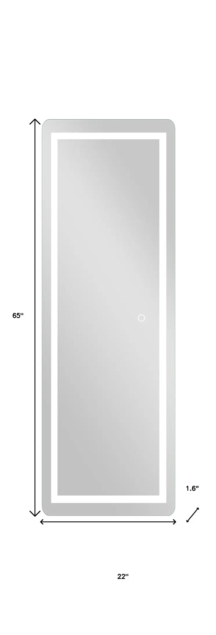 LED Strip Rounded Rectangle Wall Mirror