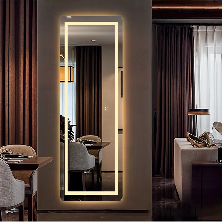 LED Strip Rounded Rectangle Wall Mirror