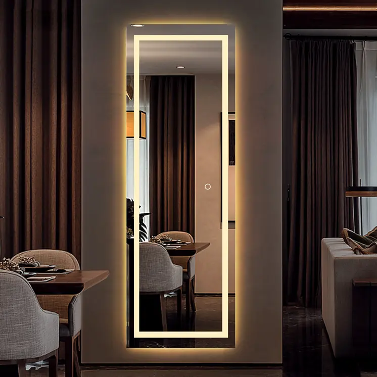 LED Strip Rectangular Wall Mirror