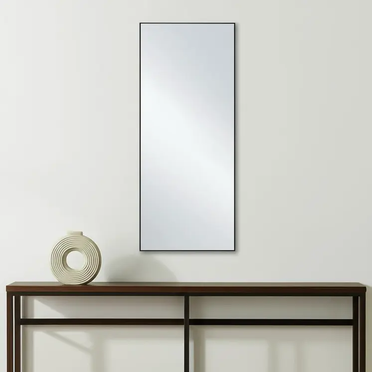 71" Black Metal Freestanding and Wall Mount Accent Mirror