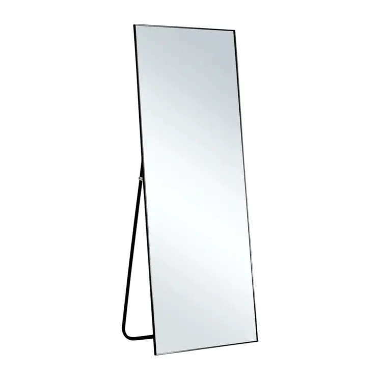71" Black Metal Freestanding and Wall Mount Accent Mirror