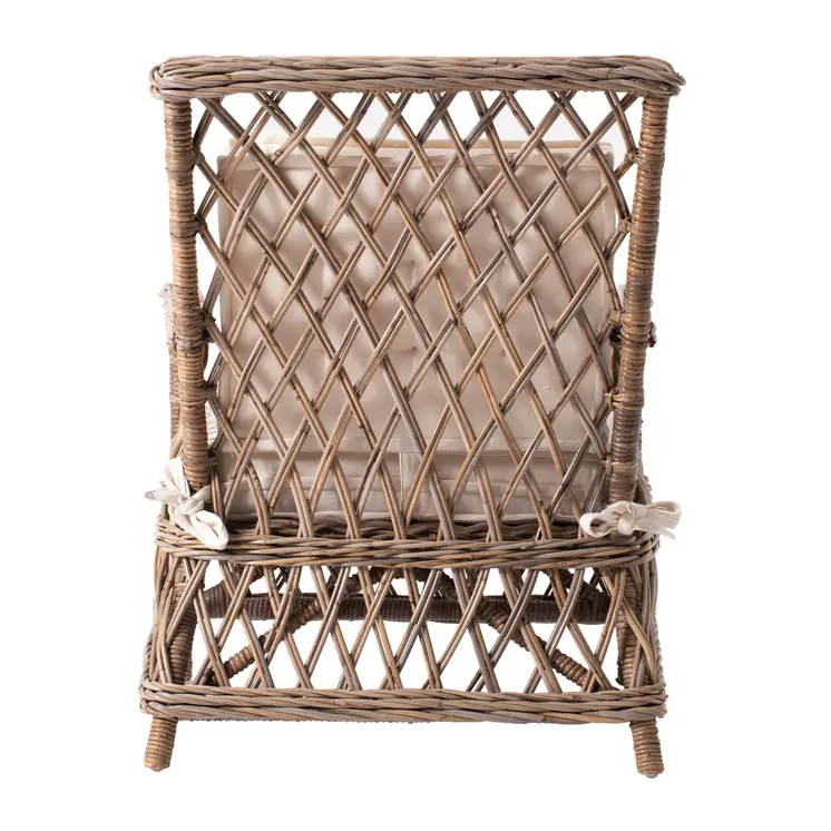 Set of Two Cream and Natural Cross Back Dining Arm Chairs