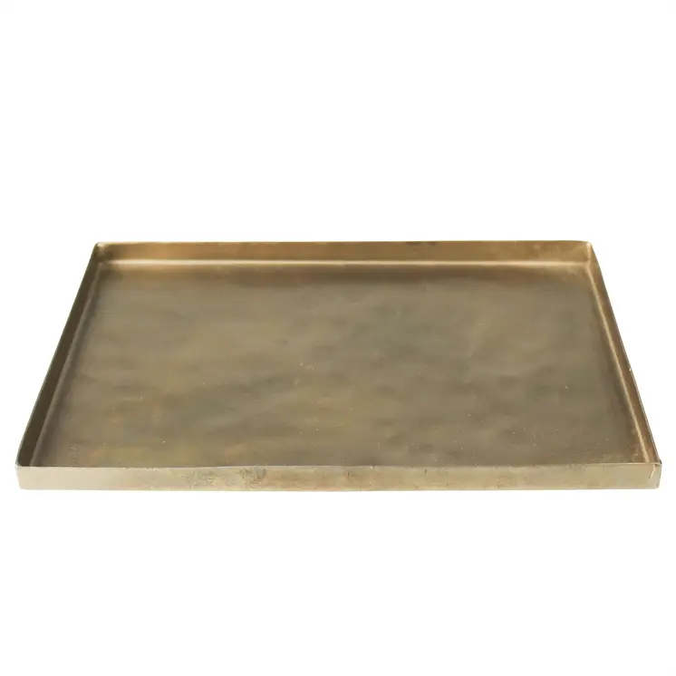 8" Gold Metal Handmade Serving Tray