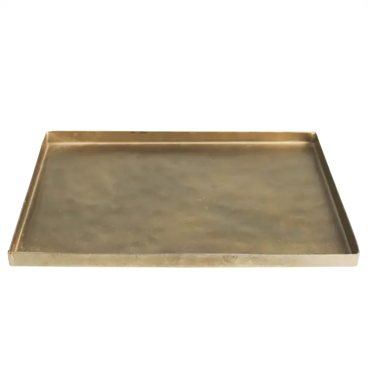 8" Gold Metal Handmade Serving Tray